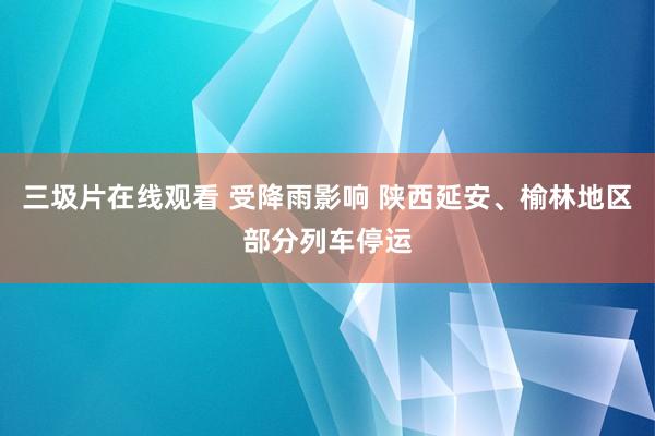 三圾片在线观看 受降雨影响 陕西延安、榆林地区部分列车停运