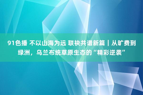 91色播 不以山海为远 联袂共谱新篇｜从旷费到绿洲，乌兰布统草原生态的“精彩逆袭”