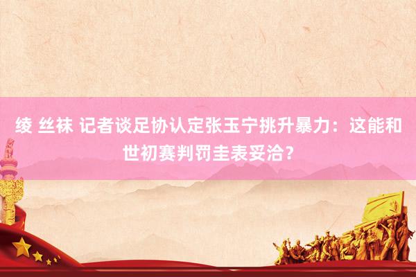 绫 丝袜 记者谈足协认定张玉宁挑升暴力：这能和世初赛判罚圭表妥洽？