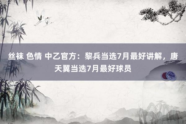 丝袜 色情 中乙官方：黎兵当选7月最好讲解，唐天翼当选7月最好球员