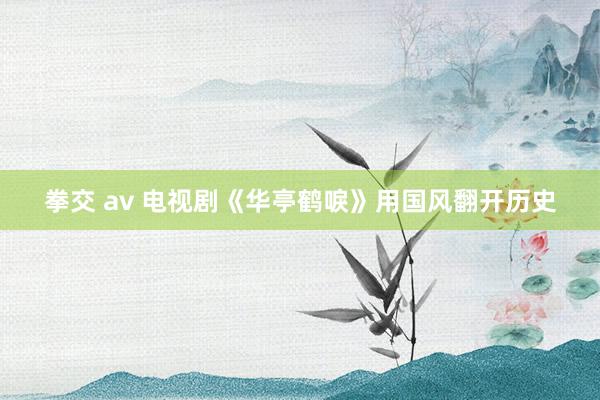 拳交 av 电视剧《华亭鹤唳》用国风翻开历史